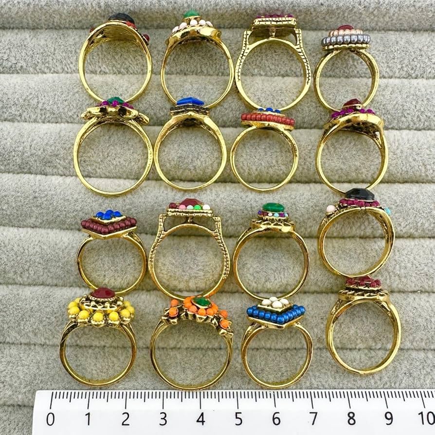 Amazon.co.jp: 民族系リング チベットリング 天然石 カラー